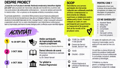 „Curajul de a nu fi pe placul celorlalți” – proiect cultural dedicat rezilienței emoționale și detoxifierii digitale prin artă