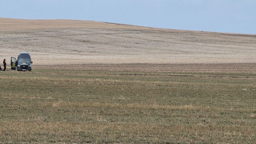Dronă găsită pe câmp în județul Vaslui