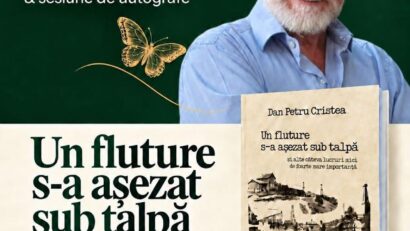 Astăzi are loc lansarea romanului „Un fluture s-a așezat sub talpă și alte câteva lucruri mici de foarte mare importanță”