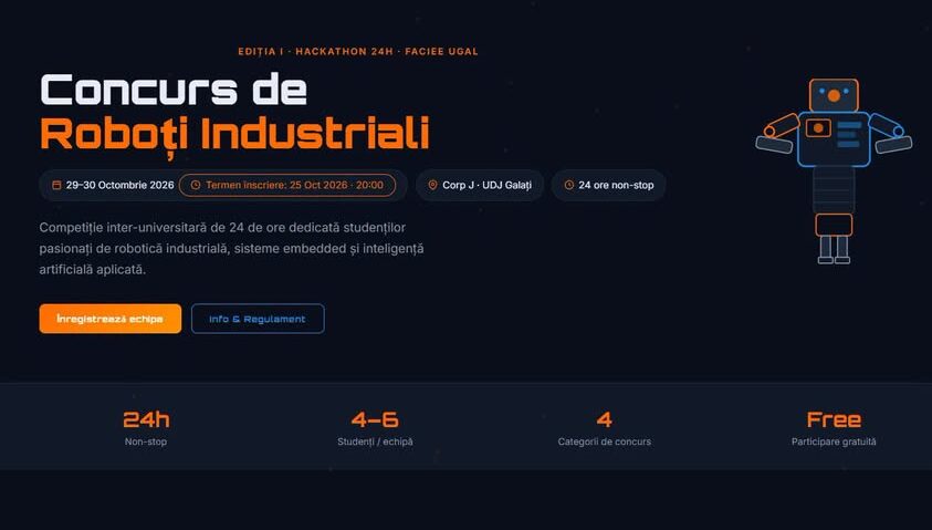 Galaţi: Studenţi din toată ţara, invitaţi de Universitatea ‘Dunărea de Jos’ la un maraton de robotică de 24 de ore