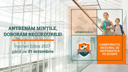Elevii de gimnaziu din Județul Iași sunt invitați să se înscrie până pe 31 octombrie în Ediția 2027 a campionatului național de matematică pe echipe – CampioMATE