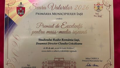 (AUDIO) Radio România Iași, premiată pentru excelență în mass-media la Seara Valorilor